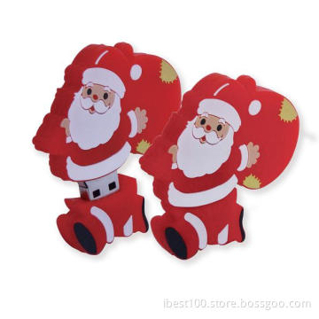 Promotional Christmas Gift USB Flash Drive, PVC Christmas Tree, Plastic Snow Man, USB Pen Disk